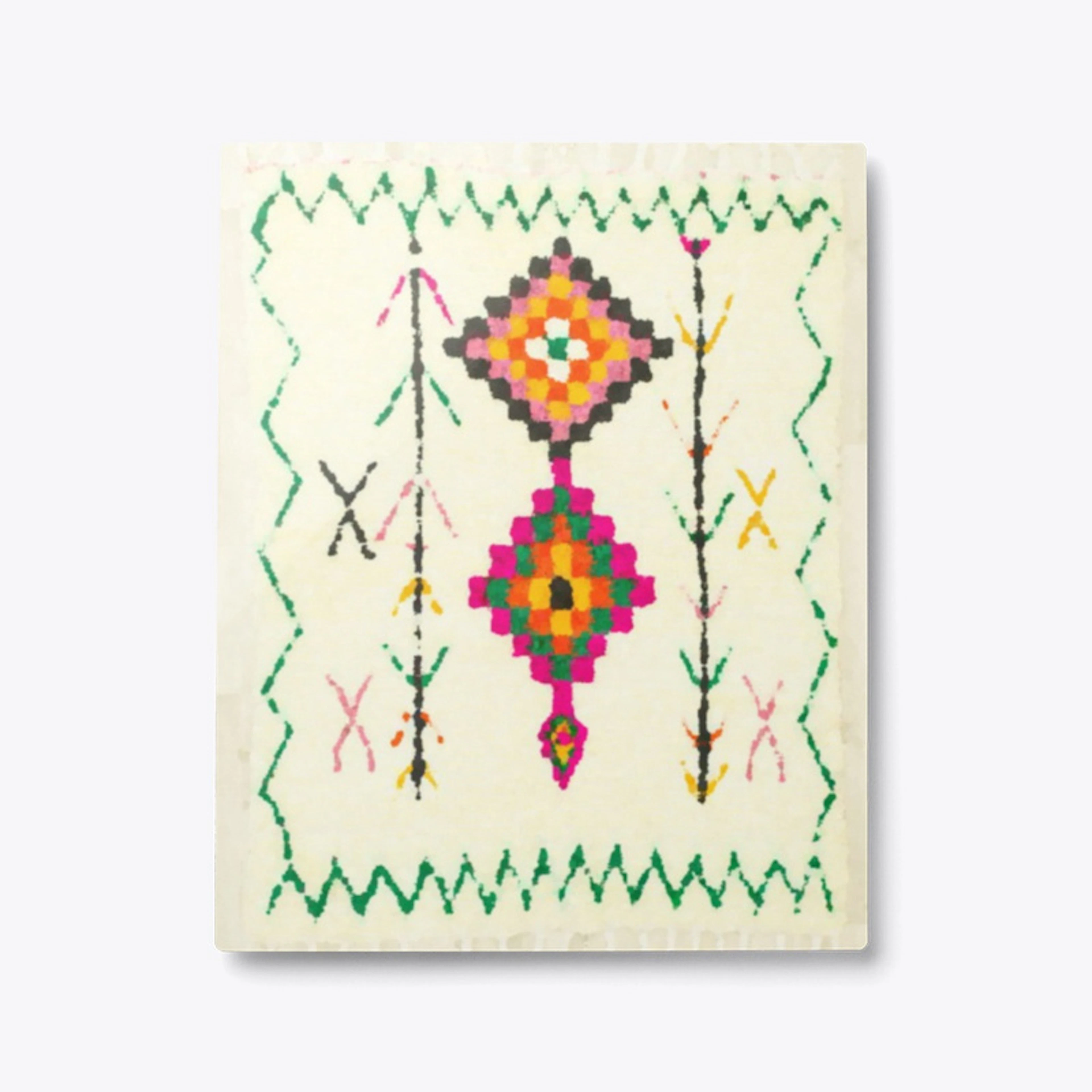 Painting of a colorful Berber carpet